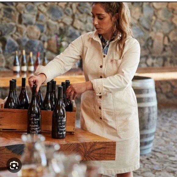 Duluth Trading Posts Linen Khaki Short dress Utility Dress Size Large - Picture 2 of 3